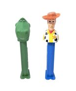 Disney Pixar Toy Story Pez Candy Dispenser T-Rex &amp; Woody Set of 2 - $183.06 MXN