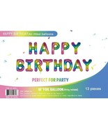 16&quot; Light Rainbow Foil Balloons Happy Birthday Banner Decoration Party - $21.22 CAD