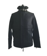 Y-0911348 New Porsche Design Black Wool Zip Jacket Coat Size 48 Small - £309.42 GBP