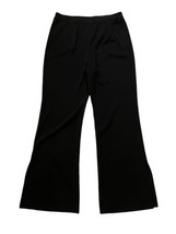 Exclusively Misook Womens Pants Black Acrylic Pull On Wide Leg Slit Hem Sz L - £25.02 GBP