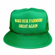 Make Our Farmers Great Again Green Hat Donald Trump Mesh Trucker Snapback Cap - £7.90 GBP
