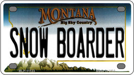 Snow Boarder Montana Novelty Mini Metal License Plate Tag - £11.95 GBP