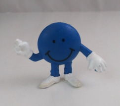 Vintage Smiley Face Let&#39;s Dance Vending Machine Toy 1.5&quot; Emoji Figure Blue - £3.11 GBP