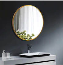 Neu-Type Medium Round Gold Shelves and Drawers Modern Mirror (24 In. H x... - $2,050.39 MXN