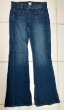 Vintage CACHE Blue Jeans Pants Light Flare Cotton Blend Stretch Women&#39;s Size 8 - £35.18 GBP
