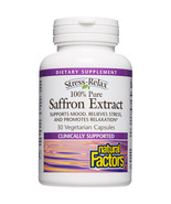 Natural Factors Stress-Relax 100% Pure Saffron Extract, 30 Vegetarian Ca... - $38.40 CAD