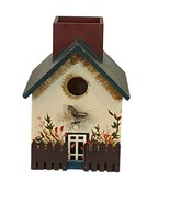 Hand-Painted Wooden Tissue Box Holder Birdhouse Primitive Cottage Countr... - $36.04 CAD