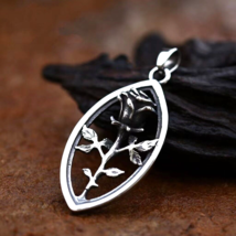Silver Rose Flower Pendant Necklace Stainless Steel Men&#39;s Women&#39;s Jewelr... - $22.56