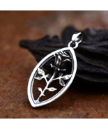 Silver Rose Flower Pendant Necklace Stainless Steel Men&#39;s Women&#39;s Jewelr... - £18.07 GBP