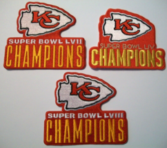 Kansas City Chiefs Super Bowl Champions~Liv~Lvii~Lviii~Patch Set Of 3~4 X 3 1/2 - £10.92 GBP