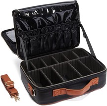 Travel Makeup bag Leather Makeup Train Case Cosmetic Organizer for Makeu... - £83.35 GBP