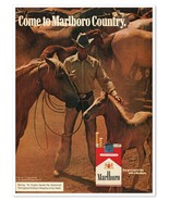 Print Ad Marlboro Cigarettes Cowboy with Horses Vintage 1972 Advertisement - £7.74 GBP