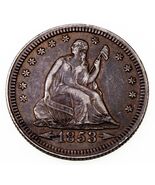 1853 Arrows and Rays 25C Seated Quarter in Extra Fine XF Condition Stron... - €233,78 EUR