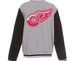 NHL Detroit Red Wings Reversible Full Snap Fleece Jacket JHD Embroidered... - £107.65 GBP