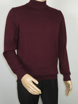 Men's Sweater Knit By BRANGO Turkey Mock Neck Cotton Blend 21050 Burgundy image 6