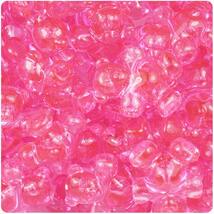 BeadTin Pink Transparent 25mm Teddy Bear Pony Beads (24pcs) - $2.39