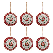 Merry Christmas Disc Ornament 6&quot;H Iron - £55.29 GBP