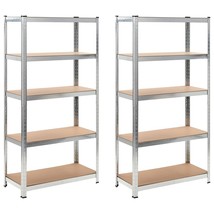 vidaXL MDF 2-Shelf Storage Unit, 35.4x15.7x70.9 Inches, Compact Shelving - $306.68 CAD