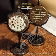 Personalized Message Brass Desk Clock - Table Watch Desktop Clock For Gifting. - £18.01 GBP+
