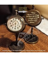 Personalized Message Brass Desk Clock - Table Watch Desktop Clock For Gi... - £18.04 GBP+