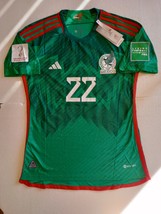 Hirving Lozano Mexico 2022 World Cup Qatar Match Slim Green Home Soccer Jersey - £67.78 GBP