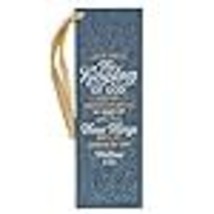 Christian Art Gifts Sparkly Metallic Blue Faux Leather Bookmark for Women Seek F - £5.41 GBP
