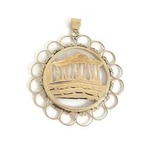 Vintage 1930&#39;s Greek Parthenon Necklace Pendant Charm 14K Yellow Gold, 2... - £235.81 GBP