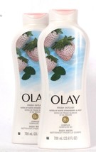 2 Ct Olay 23.6 Oz Fresh Outlast B3 Complex White Strawberry &amp; Mint Body Wash - £22.37 GBP