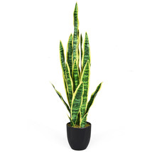 Artificial Snake Plant 35.5&quot; Fake Sansevieria Indoor Outdoor Decorative ... - £74.74 GBP