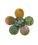 Multicolor Jasper Floral Purity Pin-Brooch - £9.10 GBP