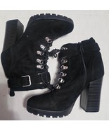 Charlotte Russe Ankle Boots High Block Heels Lace Up Side Zip Womens Size 7 - €12,89 EUR