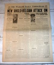 Wabash, IN Daily Times-Star, Sept. 28, 1918 - New Anglo-Belgian Attack On - £15.44 GBP