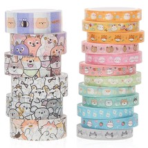 18 Rolls Cute Washi Tape Decorative Tape Set Kawaii Animal Washi Tape Cute Pets  - £12.84 GBP