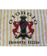 Vintage 80s Giorgio Beverly Hills Yellow Stripe Logo Beach Pool Towel 31... - $108.49 CAD