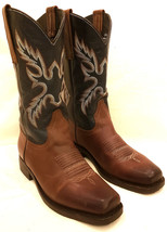 MASTERSON BOOT CO. Women&#39;s Western Boots Sz-8.5 Brown/Black Embroidered Leather - £80.11 GBP
