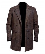 MEN&#39;S DOCTOR WHO HURT WAR JOHN COSTUME BROWN LEATHER COAT - FAST SHIPPING - $119.99