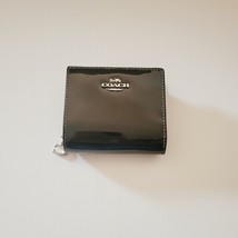 Coach CN383 Patent Leather Snap Wallet Clutch Black - £59.70 GBP