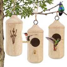 Hummingbird House for outside Hanging for Nesting,Wooden Humming Bird Nest 3 Pcs - £15.76 GBP