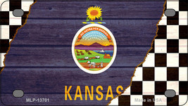 Kansas Racing Flag Novelty Mini Metal License Plate Tag - £11.72 GBP