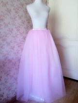 Pink Floor-length Fluffy Tulle Skirt Women Plus Size Tulle Skirt for Wedding image 2