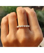 Half Eternity Round Colorless Moissanite Floating Wedding Band, Valentin... - $120.35 CAD