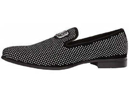 Stacy Adams Men's Shoes Swagger Studded Slip On Black and Silver 25228-042 image 4