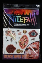 Realistic Gross-Temporary Fake Tattoos Set-Horror Zombie Costume Makeup-... - £2.32 GBP