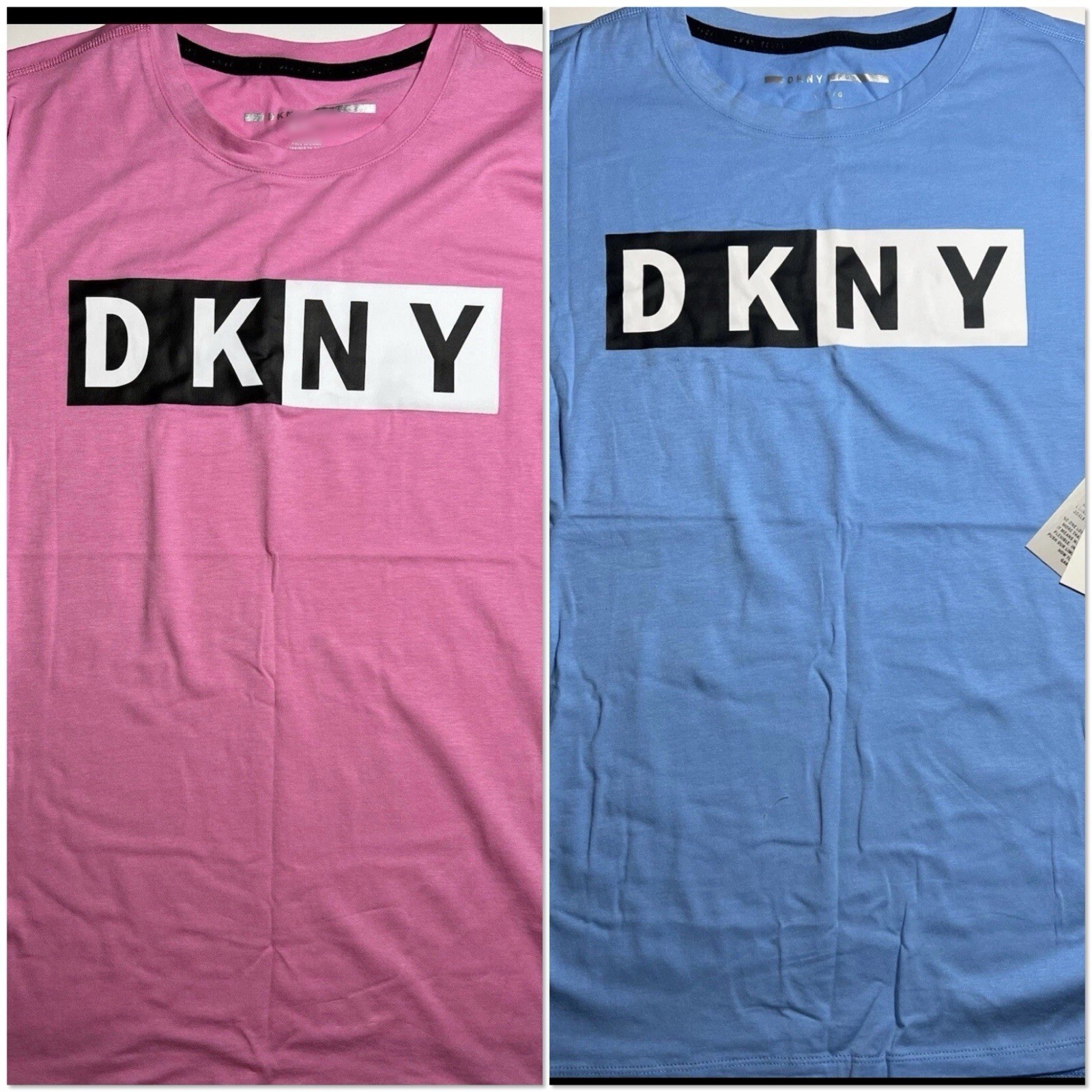 Lot Of 2 Large Women&#39;s DKNY SPORT Tee In PINK  &amp; Blue RETAILS $39.00 BNWTS - $24.74