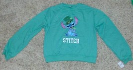 Womens Sweatshirt Disney Stitch St. Patricks Day Green Long Sleeve Crew-size S - £18.99 GBP