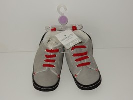 Carters 6-9M Boys Crib Shoes ~ Grey &amp; Black NEW W/TAGS - £7.83 GBP