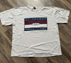 Vtg St. Thomas Destination T-Shirt Captain&#39;s Corner Size XL 90s Cotton Tourist - $9.74