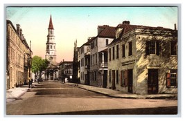 Chiesa Street Vista South Charleston Sc Unp Handcolored Fototipia Cartolina U21 - £10.87 GBP