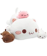 Cat Stuffed Animal Mommy 19.7&quot; With 3 Kitty Plushies, 4 Piece Of Cute Ca... - £35.24 GBP