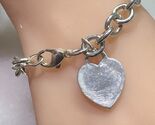 Sterling Silver Rolo Links Heart Charm Bracelet 35 Grams 7.5” - $126.79